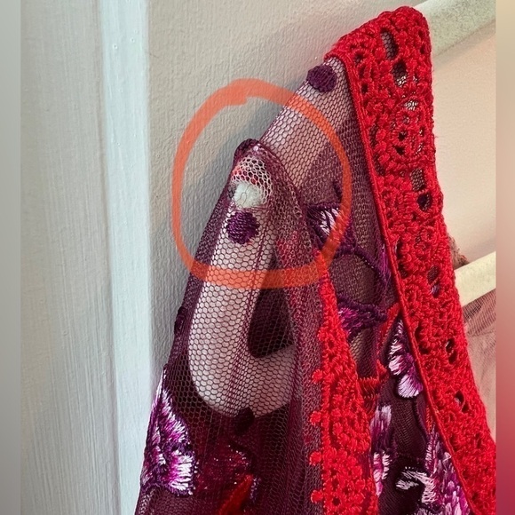 Marchesa Notte Wine Floral Lace Gown - Picture 6 of 16